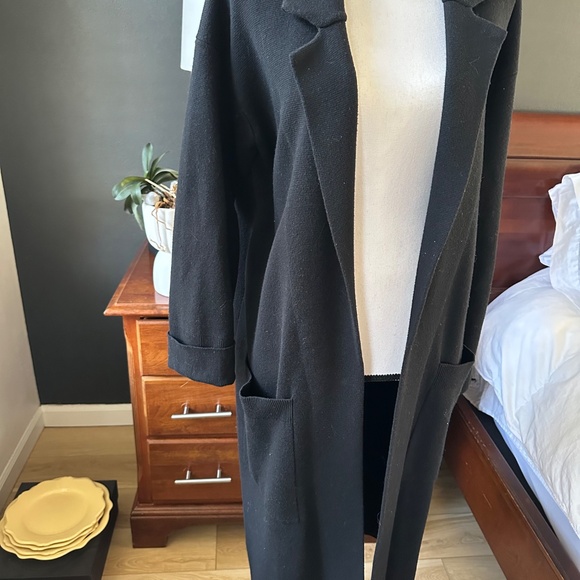 J. Crew Black Long Sweater Coat - one size - Picture 2 of 3